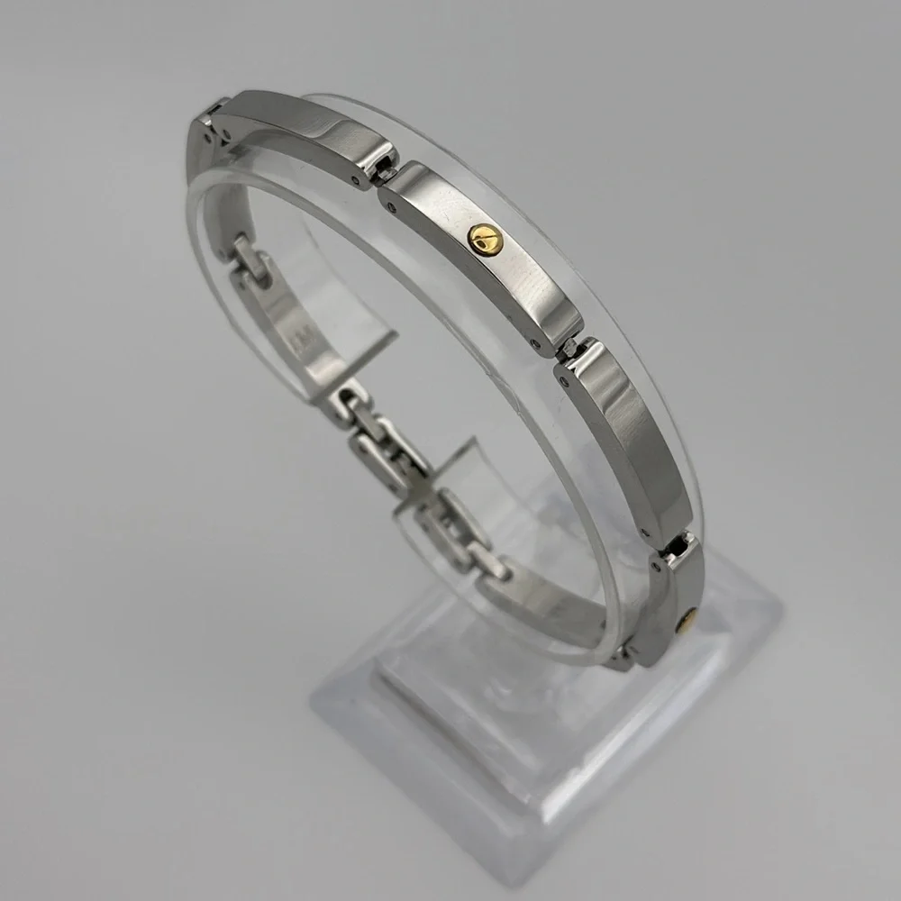 Morellato Stainless Steel and Gold Men’s Link Bracelet Italian Designer Vintage